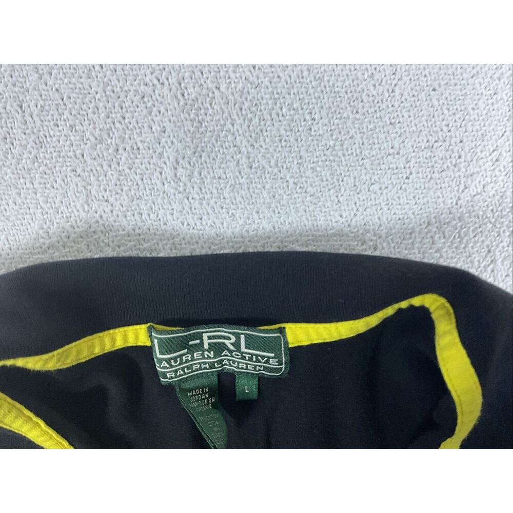 Ralph Lauren Lauren Active Golf Shirt Womens Large Yellow Black Polo Sleeveless - Picture 2 of 8